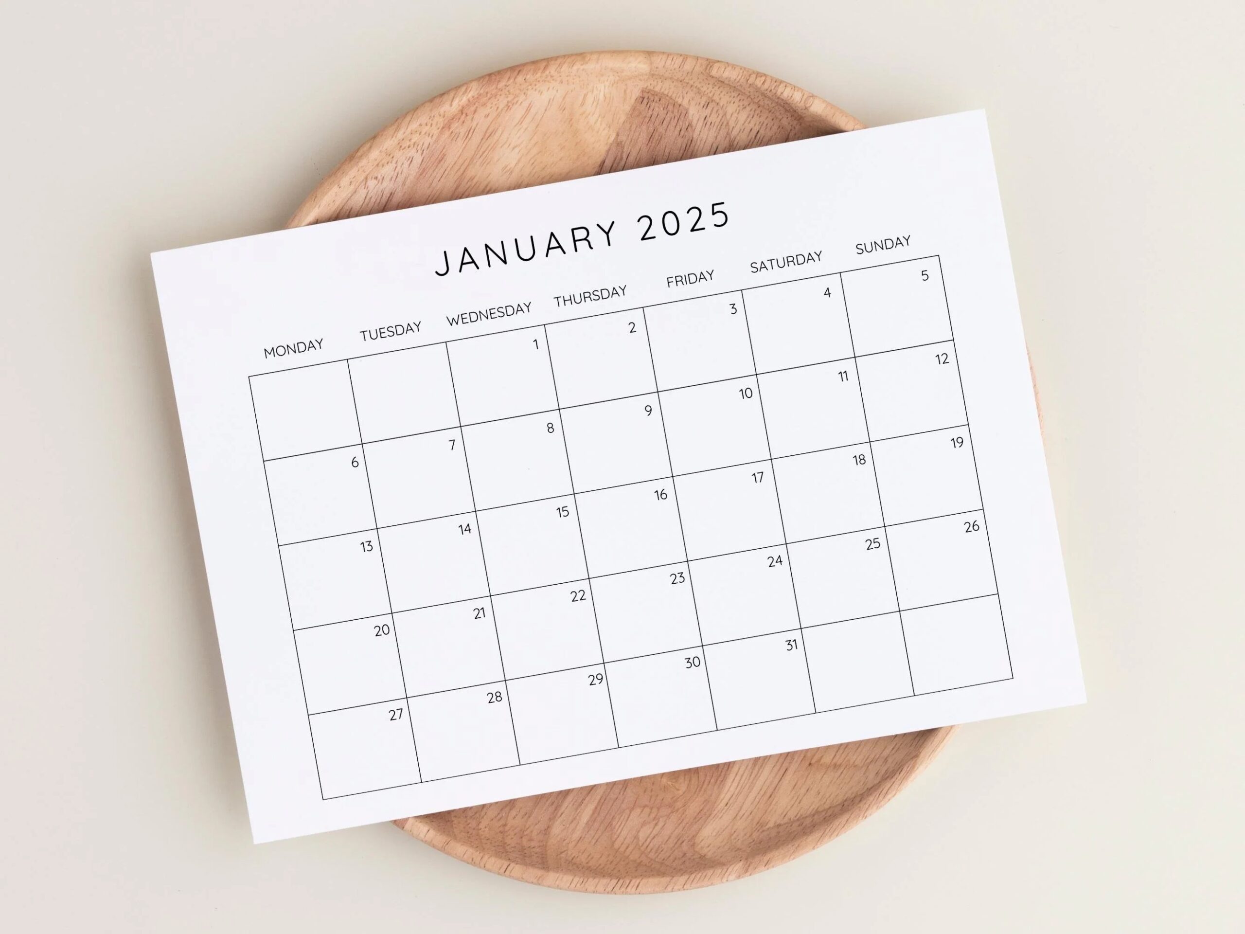 2025 Calendar Printable Monthly Calendar 2025 Fillable Calendar 2025 Planner Printable Minimalist Calendar Simple Clean Calendar Etsy