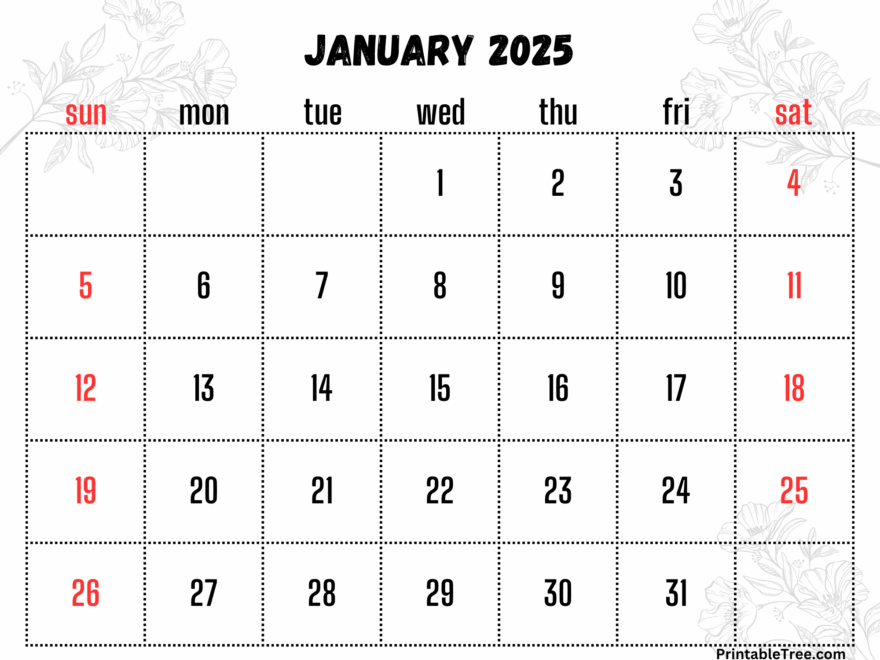 2025 Calendar Printable PDF With Holidays Template Free