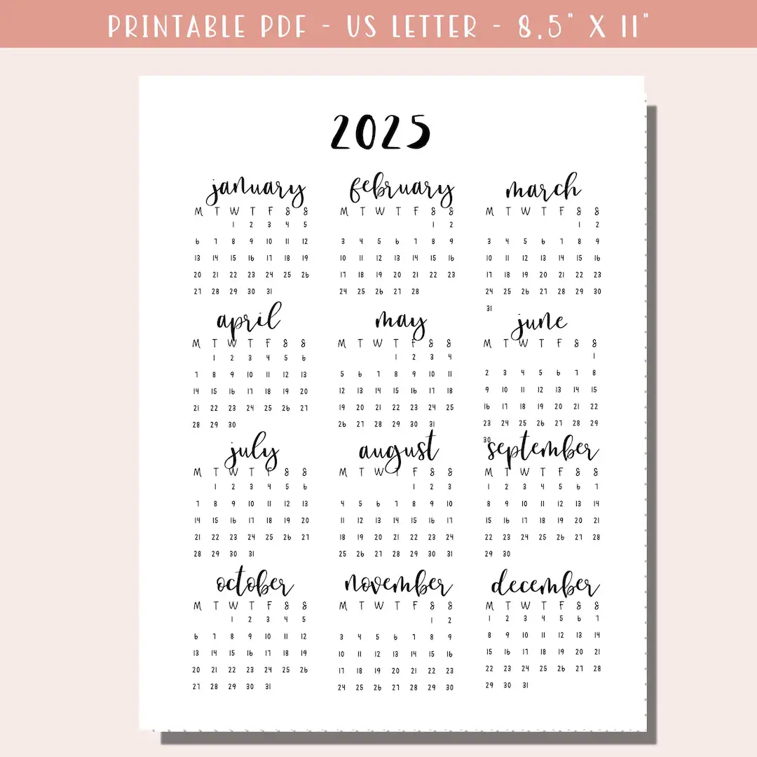 2025 Calendar Printable Planner 2025 Dotted Bullet Journal Page Monday Sunday Start A5 Journal Insert Minimalist PDF Download Etsy 2025 Calendar Printable Planner 2025 Dotted Bullet Journal Page Monday Sunday Start A5 Journal Insert Minimalist PDF Download Etsy