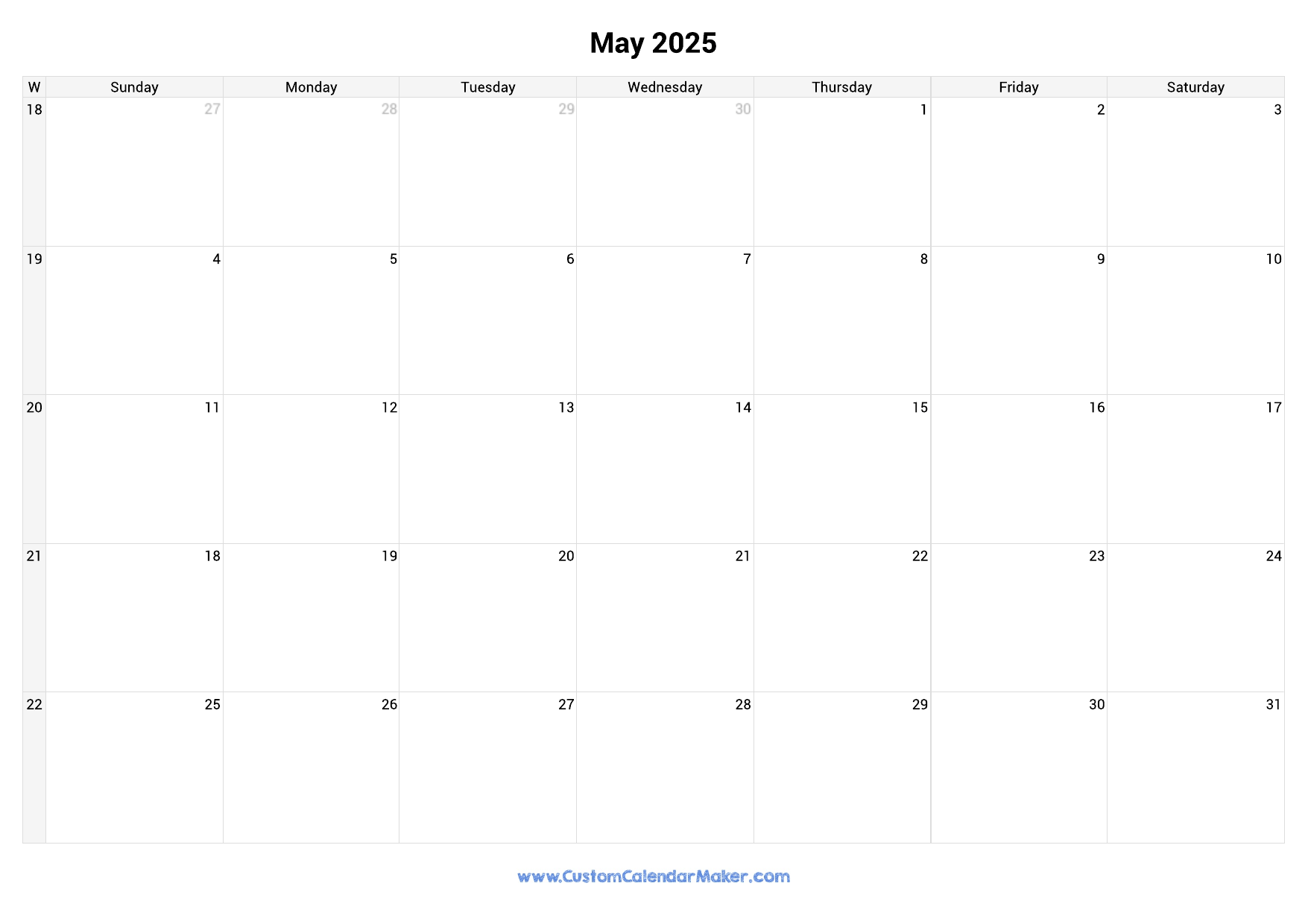 2025 Calendar With Week Numbers Custom Calendar Maker