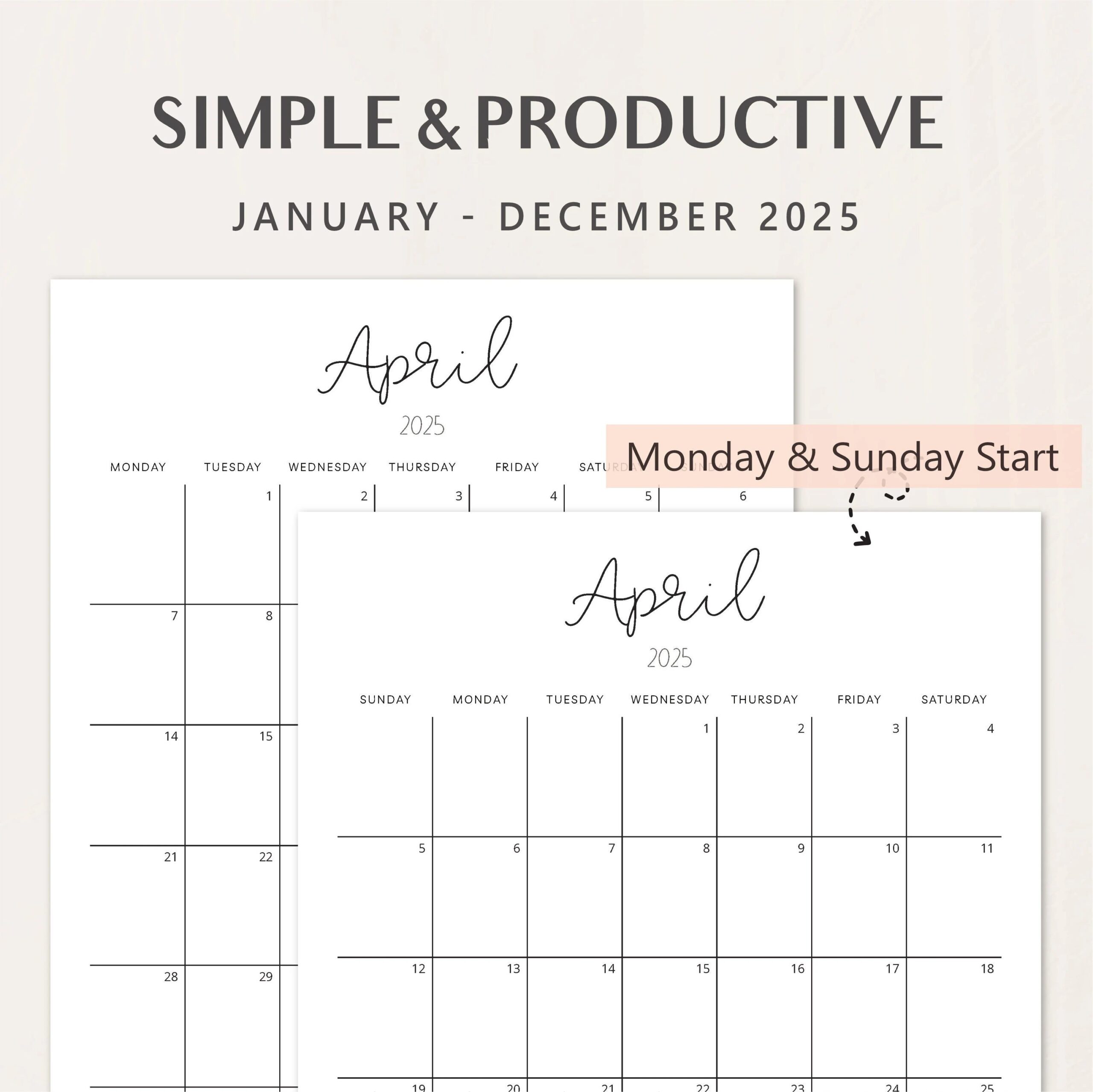 2025 Calendars PORTRAIT Blank Monthly Planner Fillable 8 5x11 Monday Sunday Start Vertical Cute Minimal Style Printable PDF Etsy 2025 Calendars PORTRAIT Blank Monthly Planner Fillable 8 5x11 Monday Sunday Start Vertical Cute Minimal Style Printable PDF Etsy