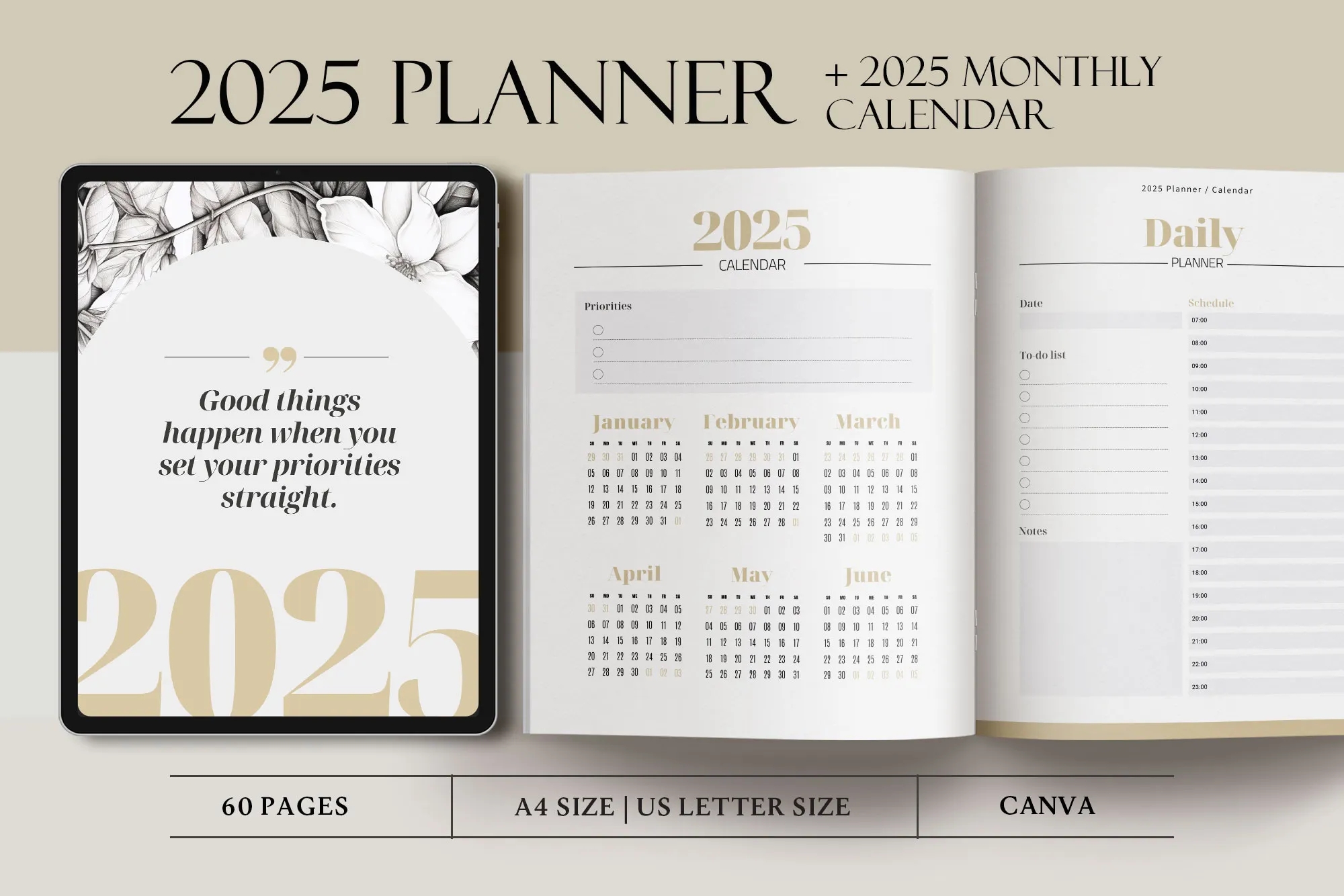 2025 Canva Planner Template Monthly Calendar Template By 3 14 Altprints On Dribbble