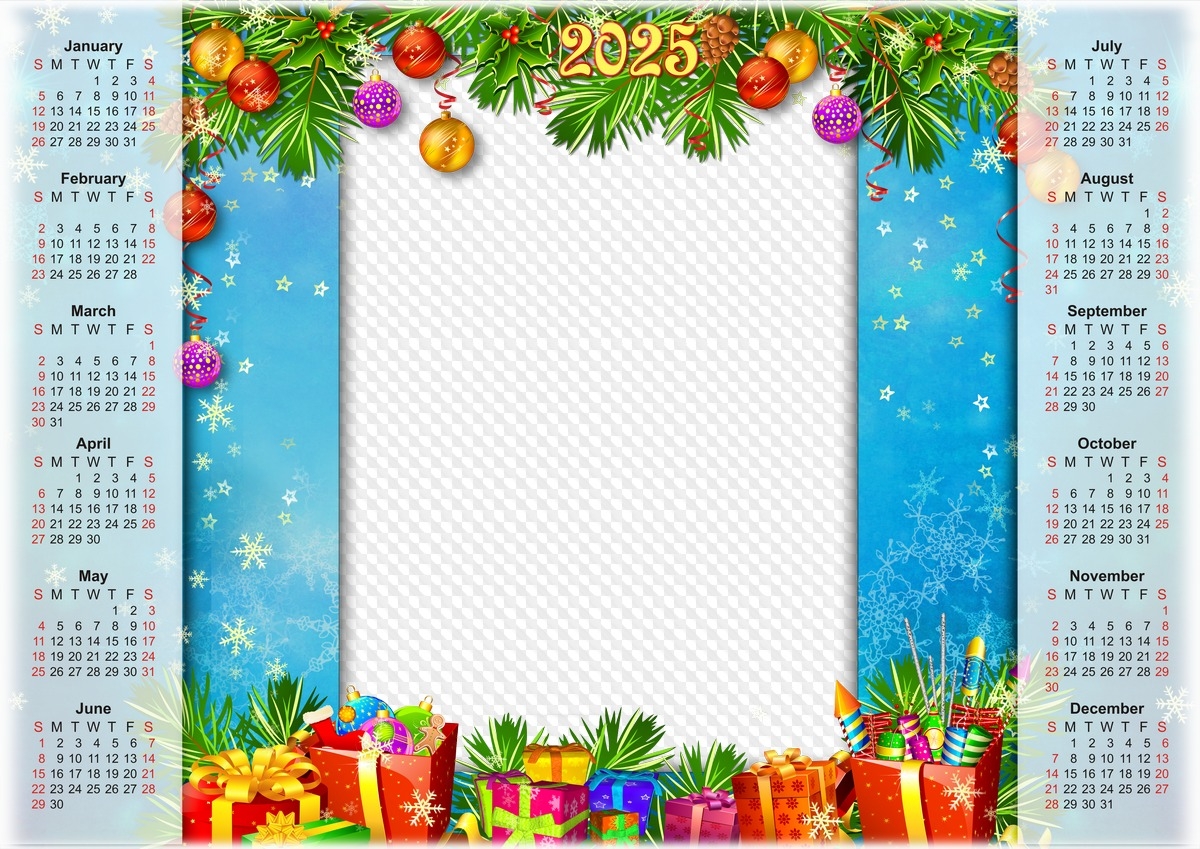 2025 Christmas Calendar Photo Frame Template