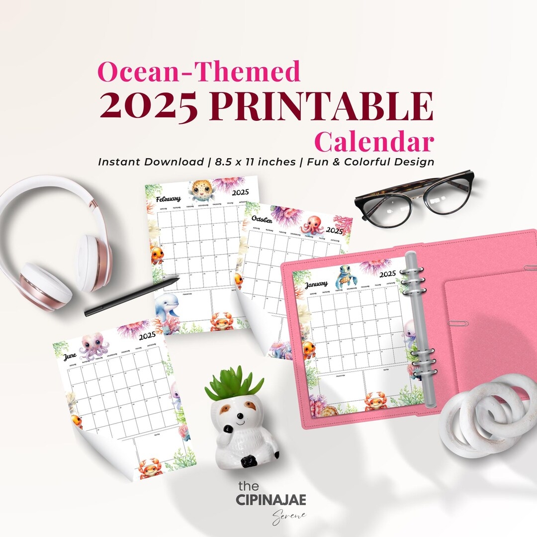 Blank Calendar 2025 October Ocean Theme