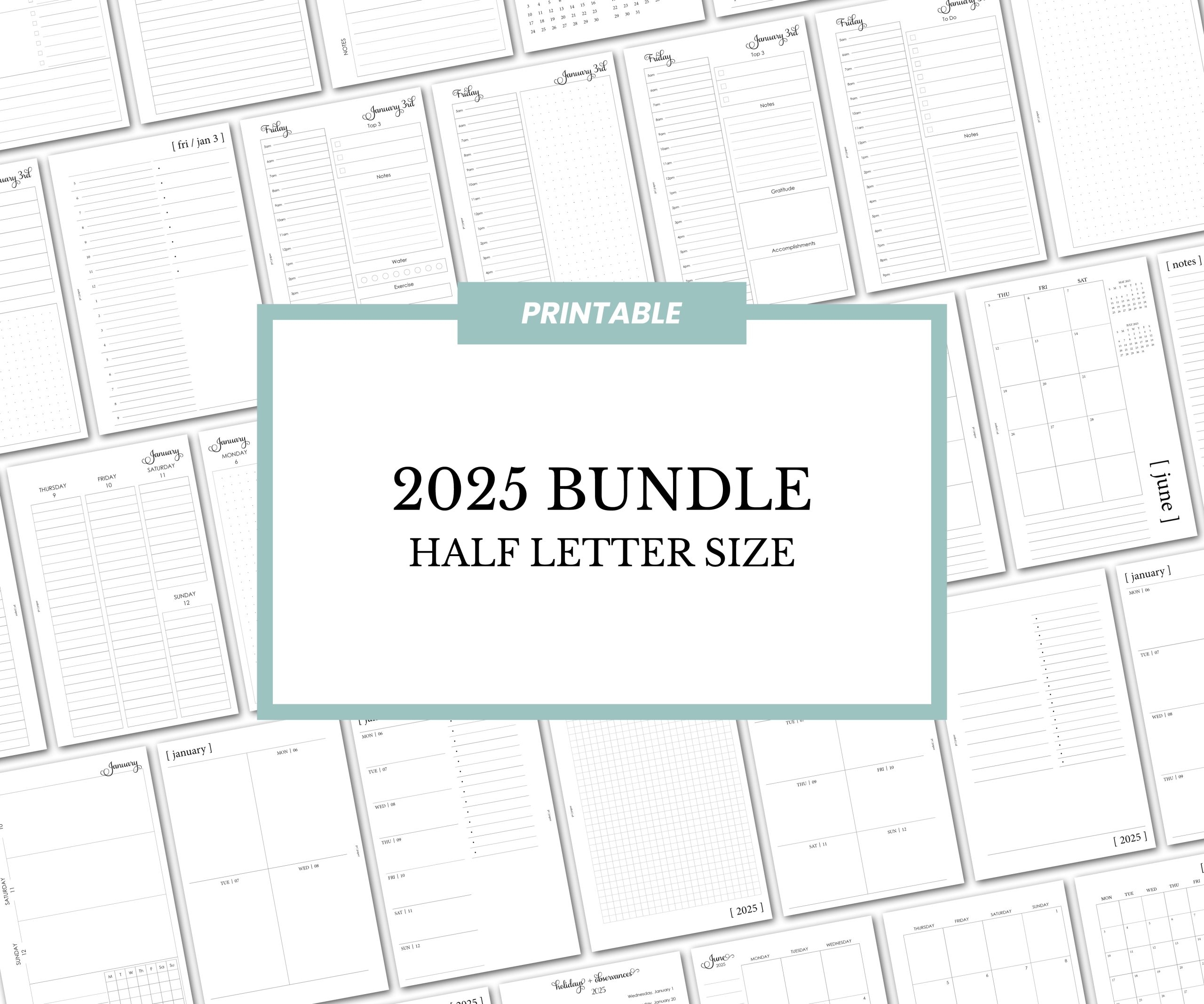 2025 Dated Printable Bundle PT Paper