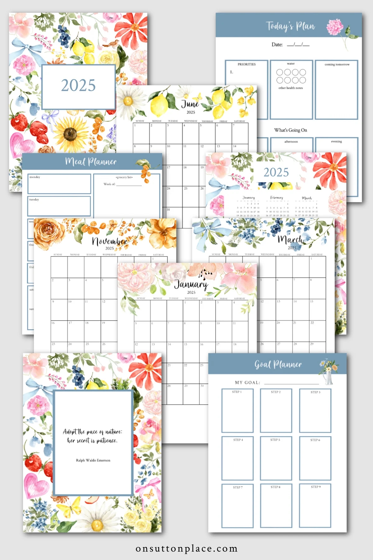 Cute Free Blank Printable Calendar 2025