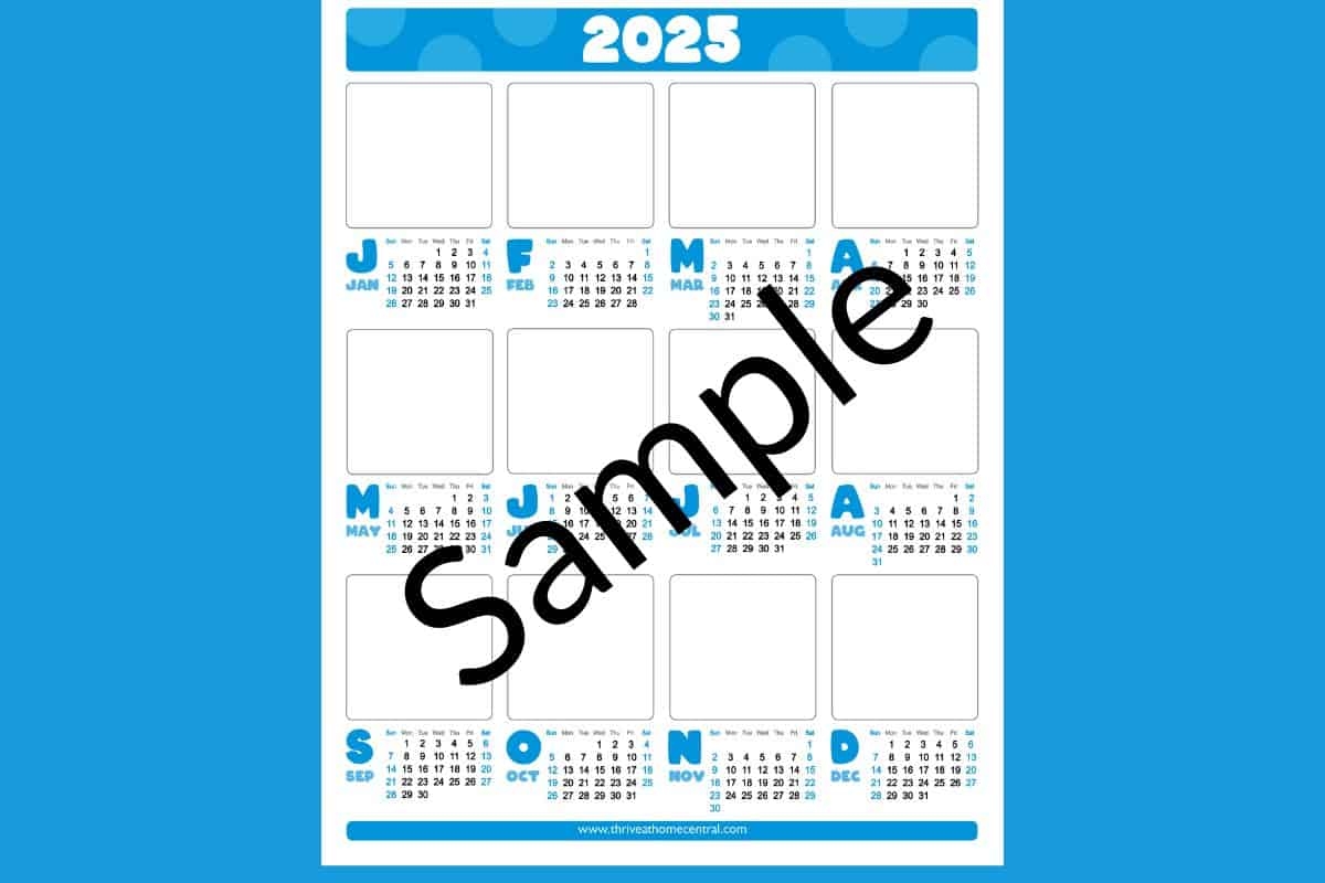 2025 Free Printable Coloring Calendar Thrive At Home