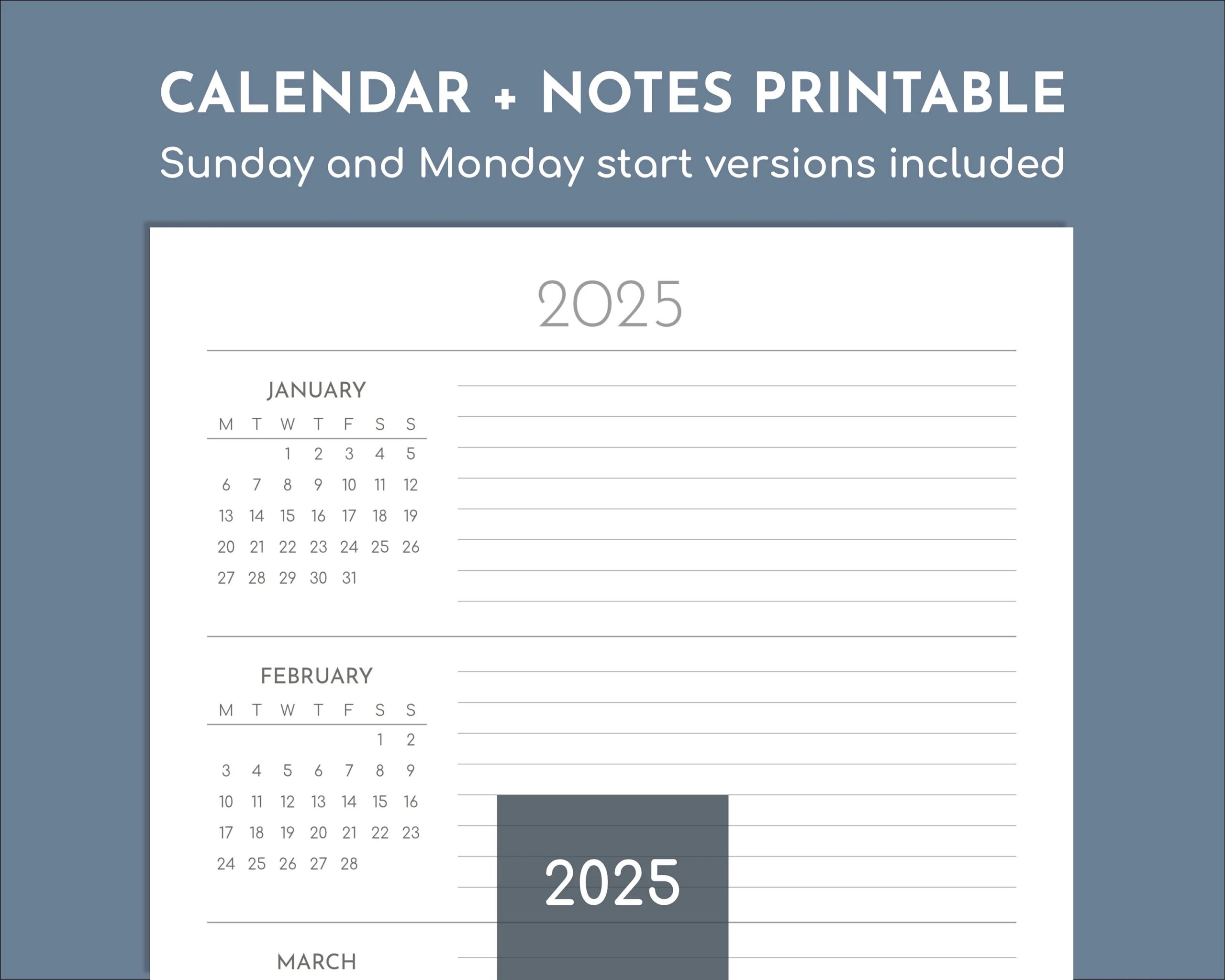 Free 4 Month Blank Calendar 2025