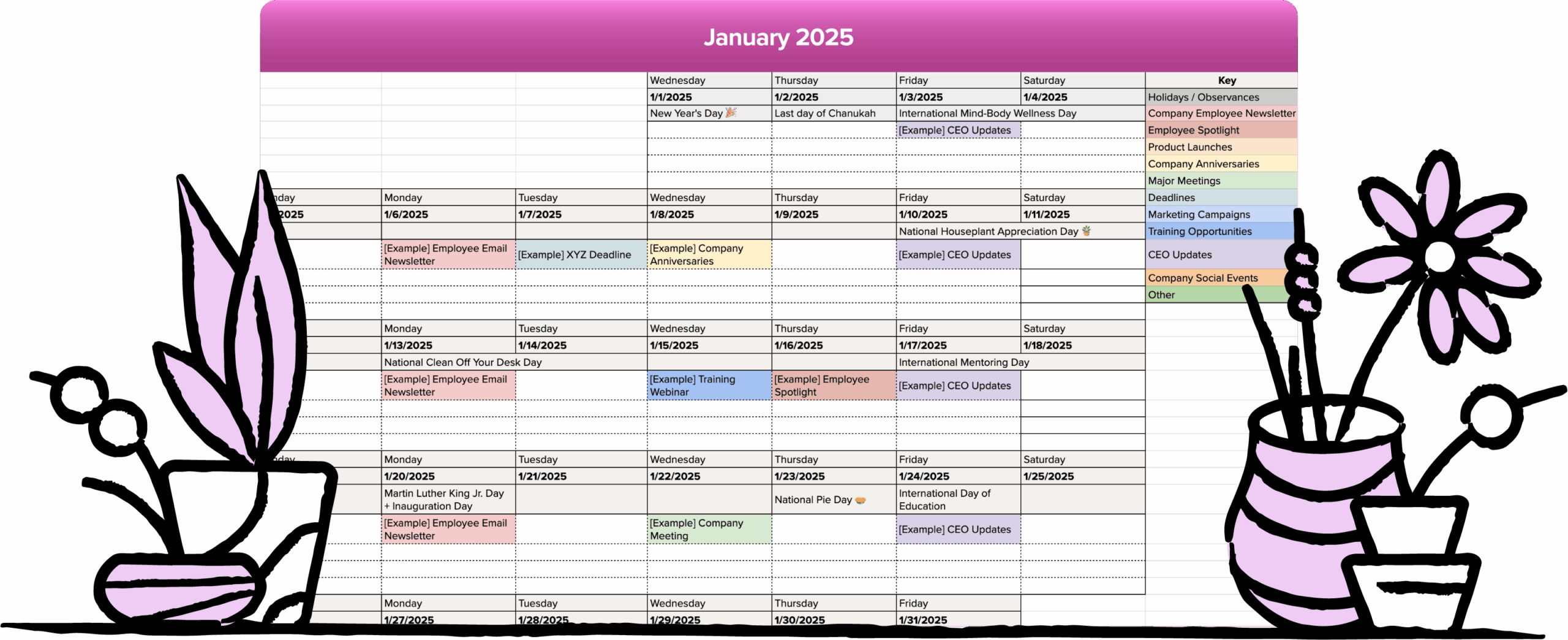 2025 Internal Comms Calendar Template Workshop The Best Email Platform For Internal Communications