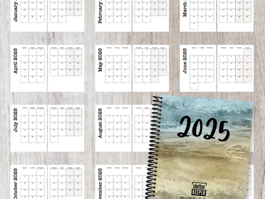 2025 Monthly Calendar By Clutter Keeper