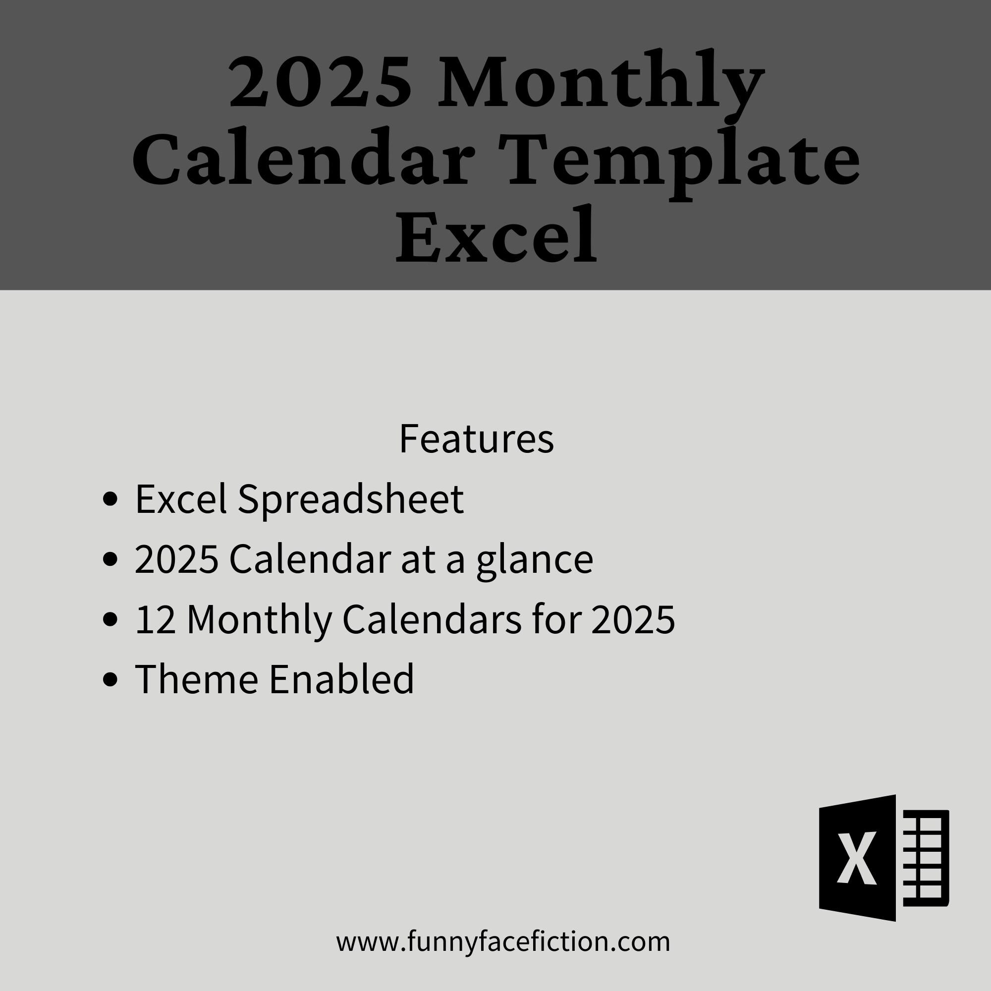 Blank Calendar 2025 Template Excel