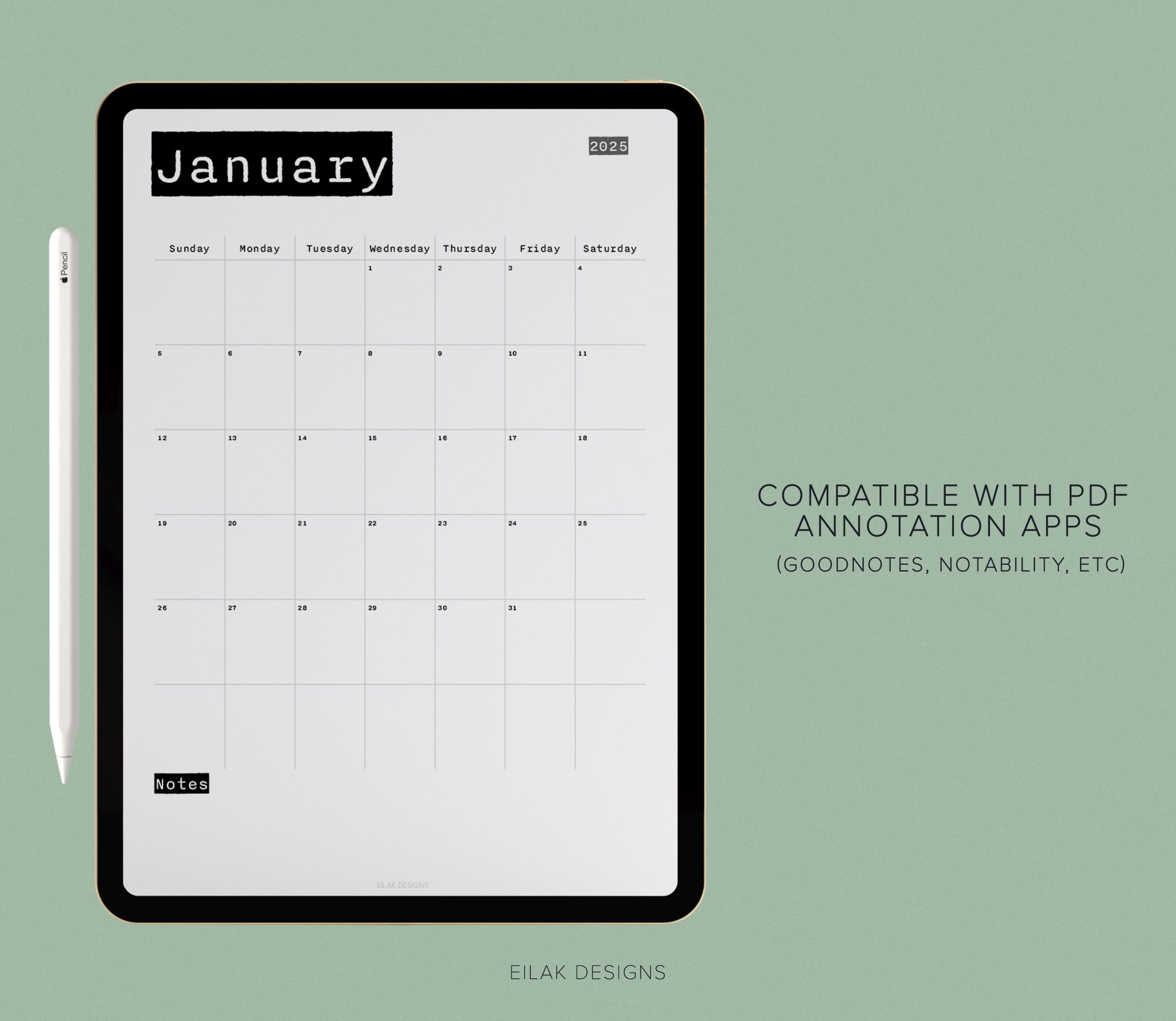 2025 Monthly Calendar Typewriter Digital Download 2025 Monthly Calendar Typewriter Digital Download