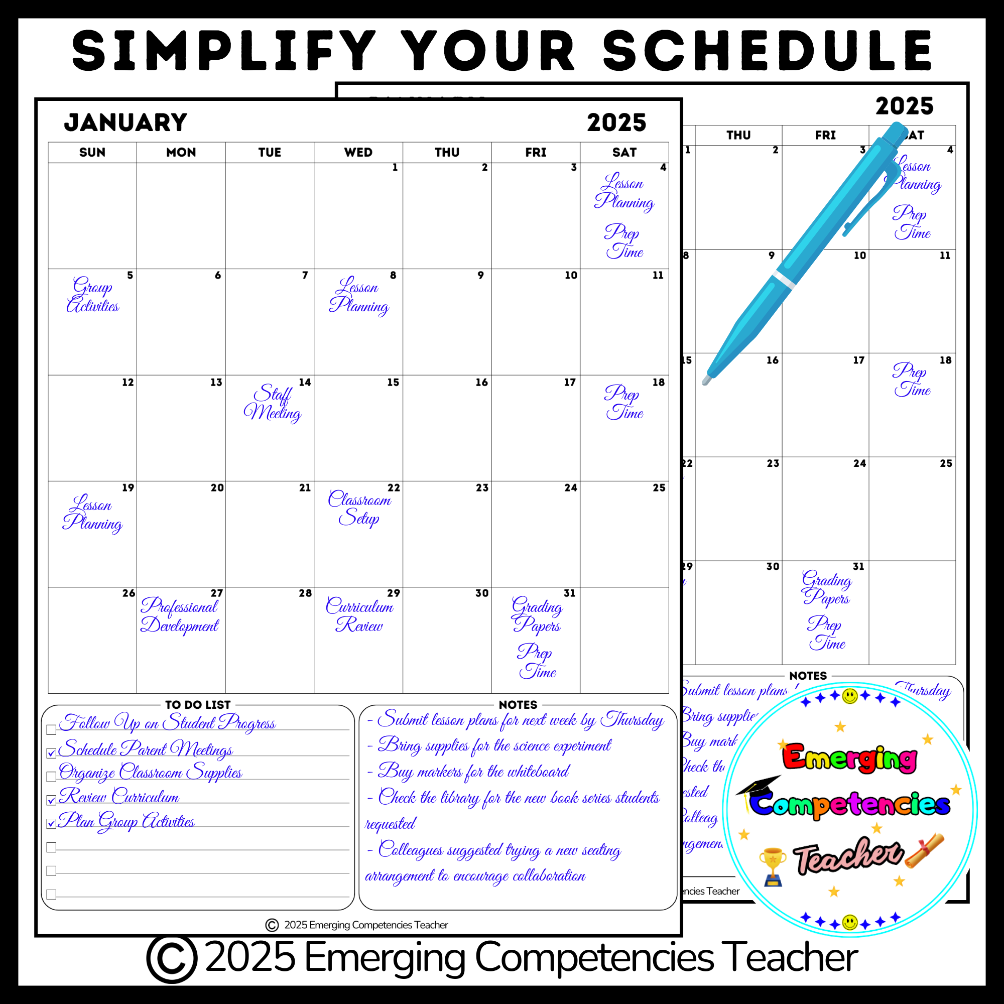 2025 Monthly Overview On One Printable Page Made By Teachers