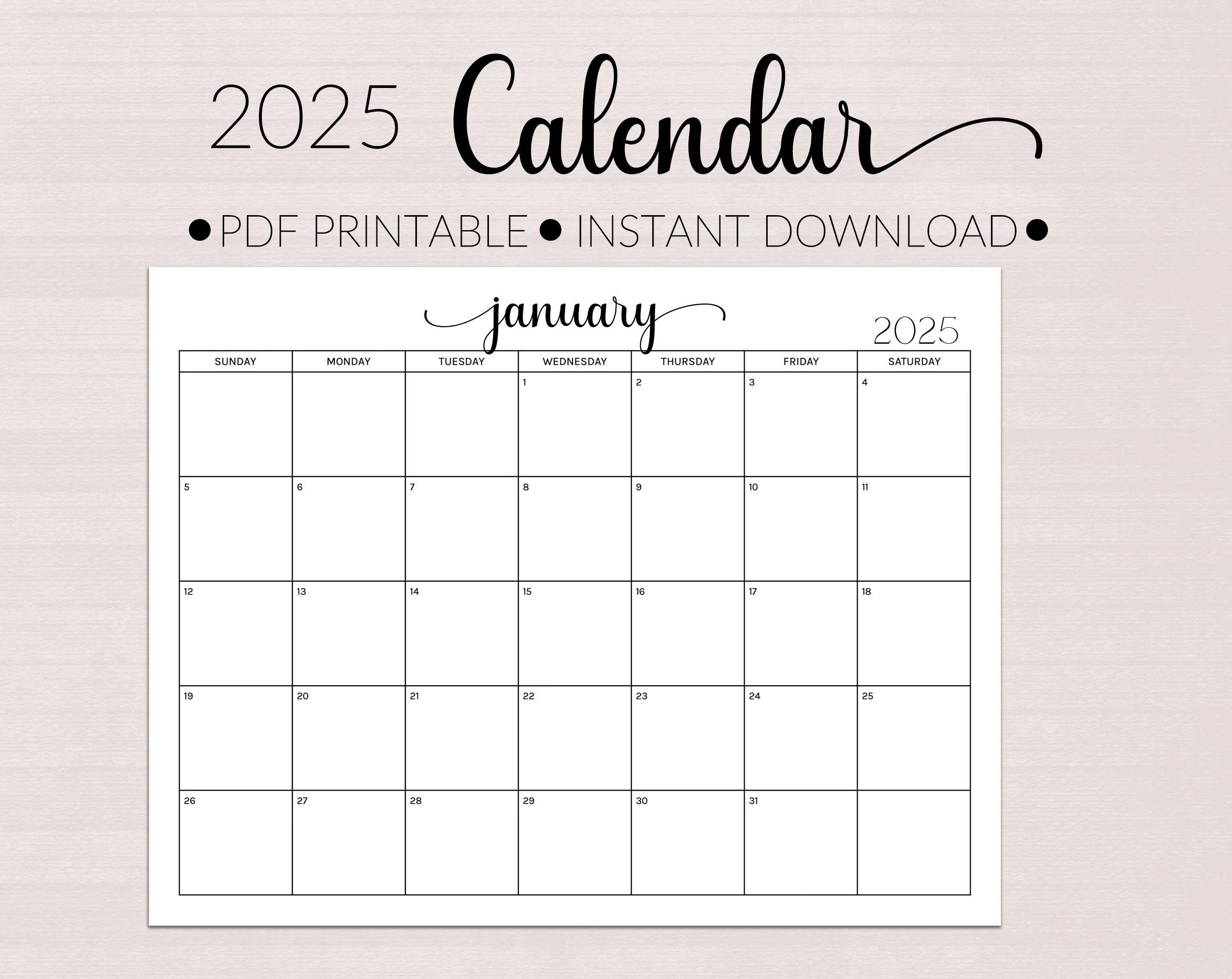 2025 Monthly Printable Planner Landscape Monthly Planning Organization Help Calendar Printable PDF Business Planner Homeschool Calendar Etsy