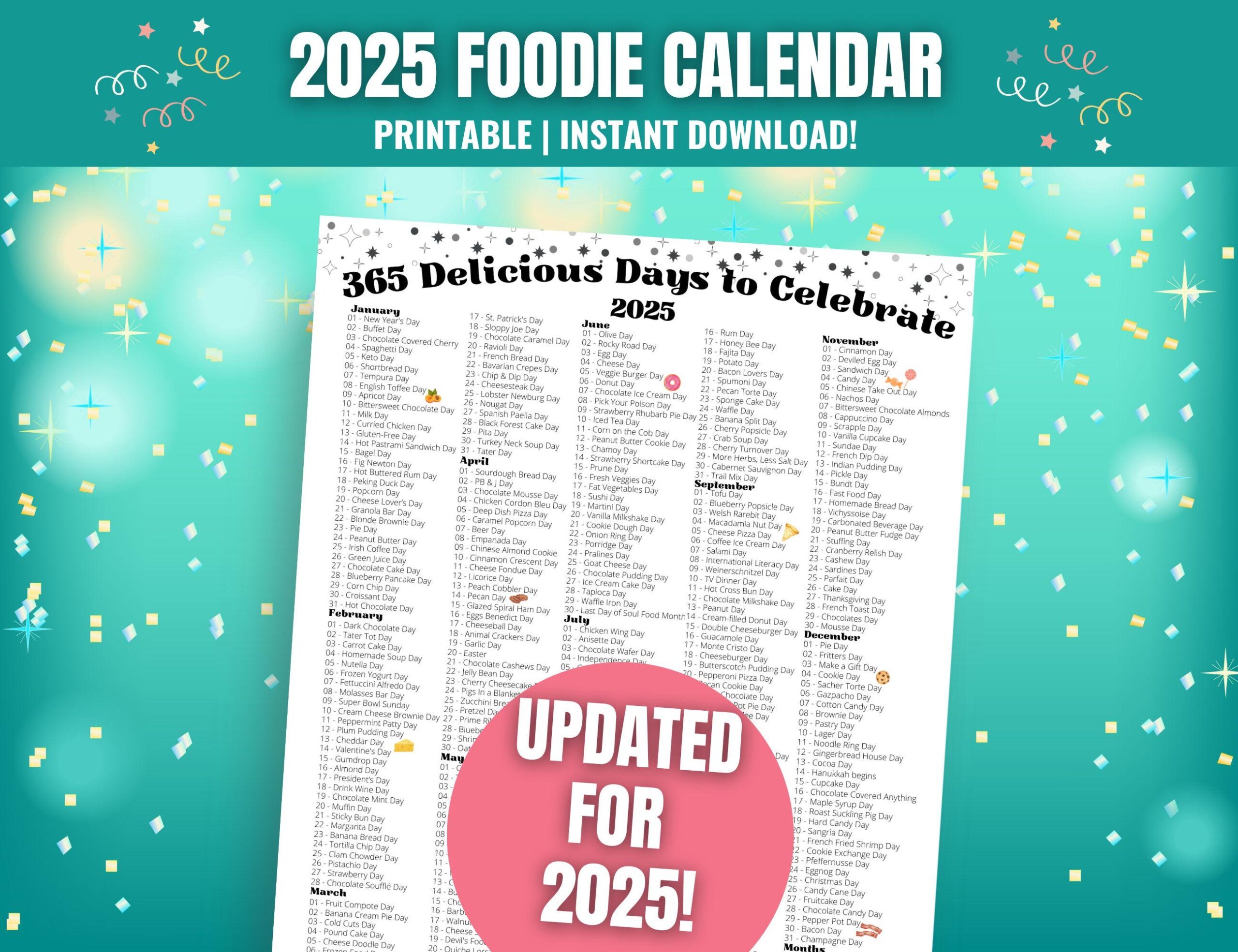 National Donut Day Blank Calendar 2025