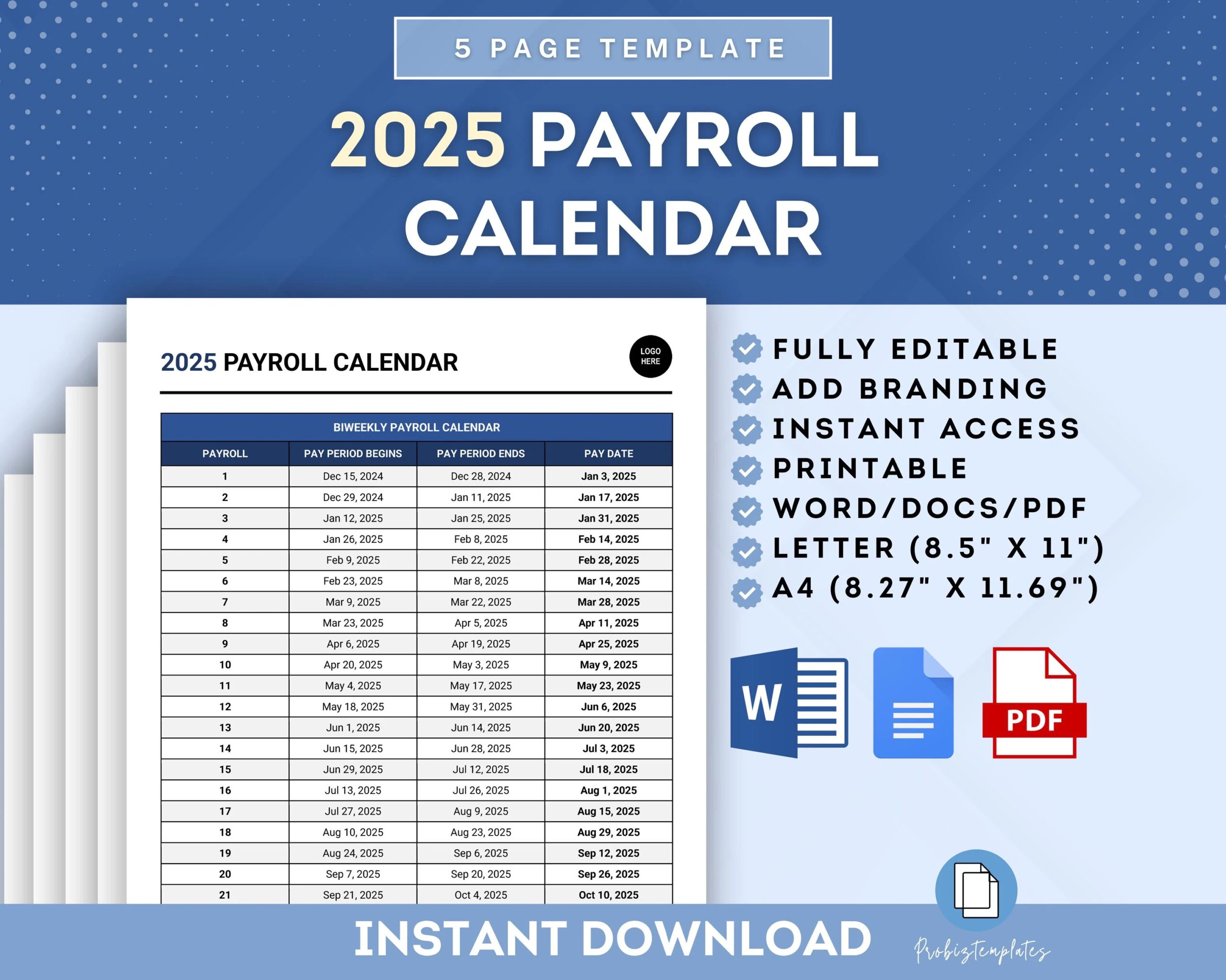 2025 Payroll Calendar Biweekly Weekly Semi monthly Monthly Payroll Schedules Compensation Calendar Salary Payment Payroll Cycle Etsy