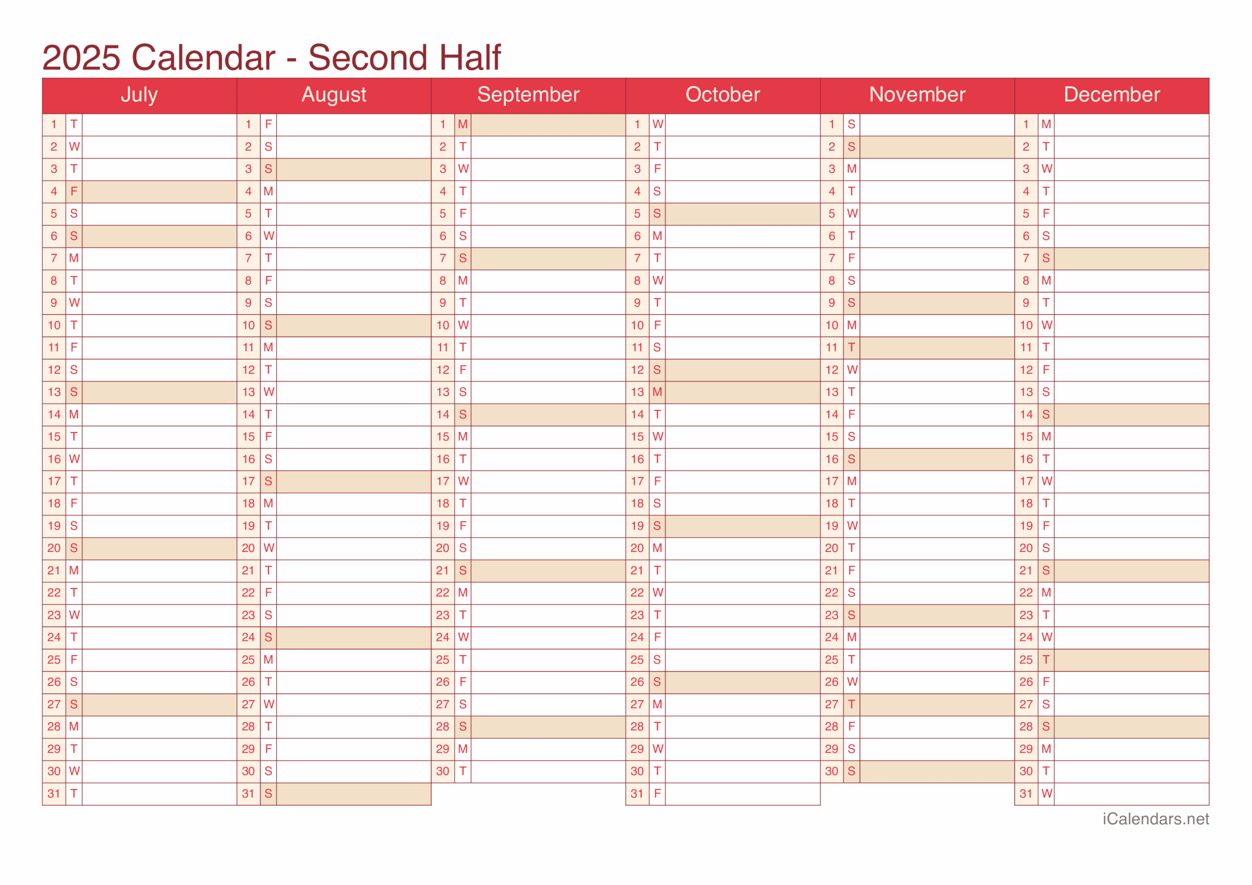 Blank 2025 Calendar Printable Free