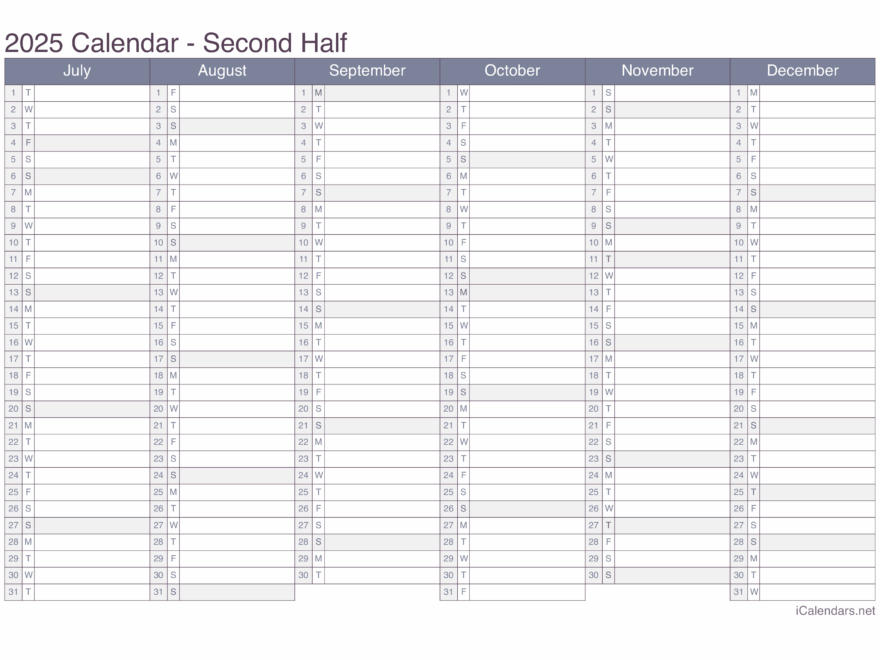 2025 Printable Calendar PDF Or Excel