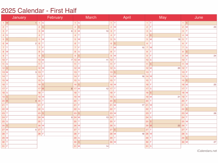 2025 Printable Calendar PDF Or Excel