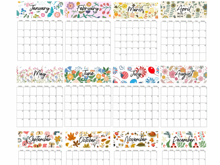 2025 Printable Calendars