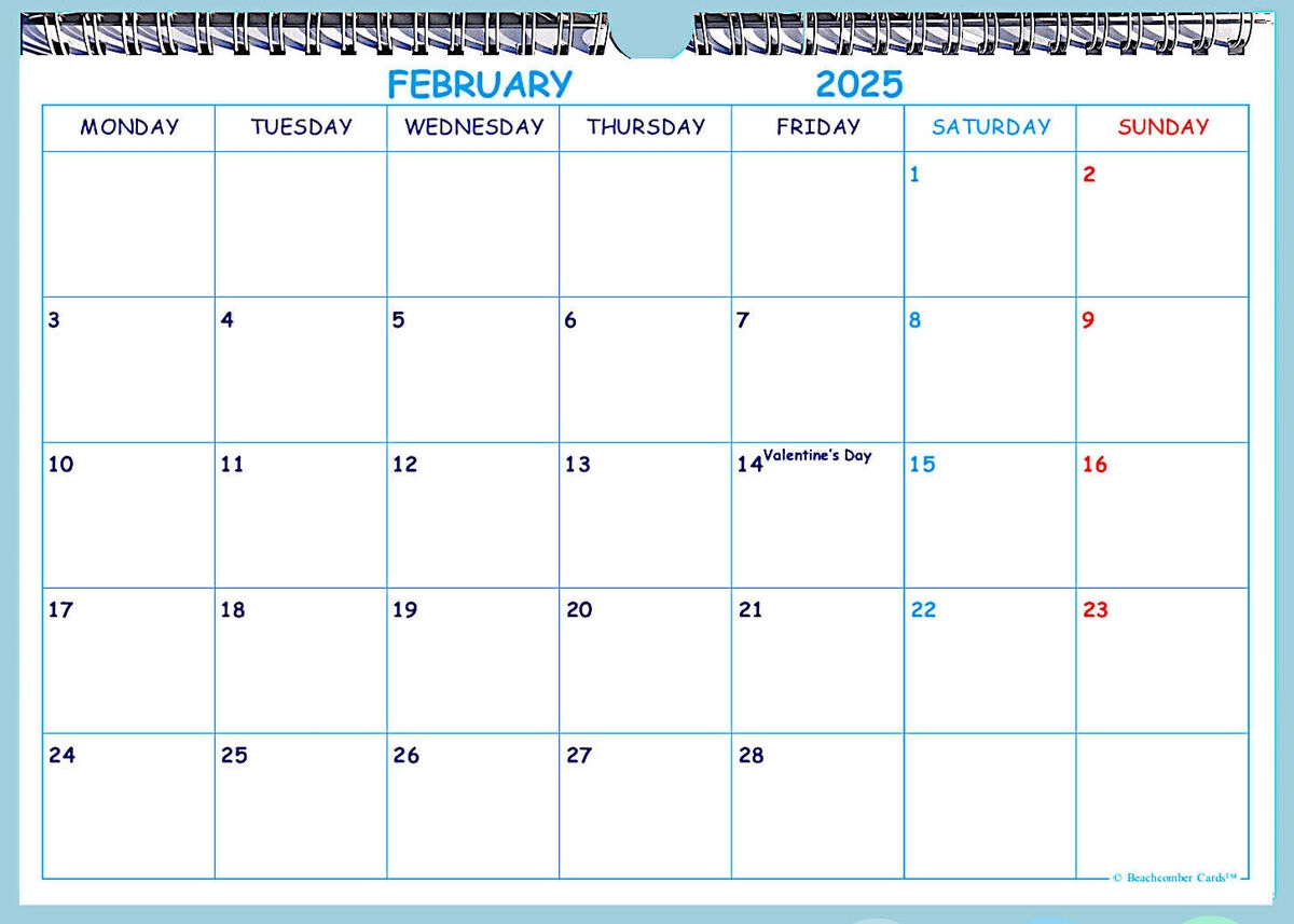 A4 Size Calendar 2025 Blank Box