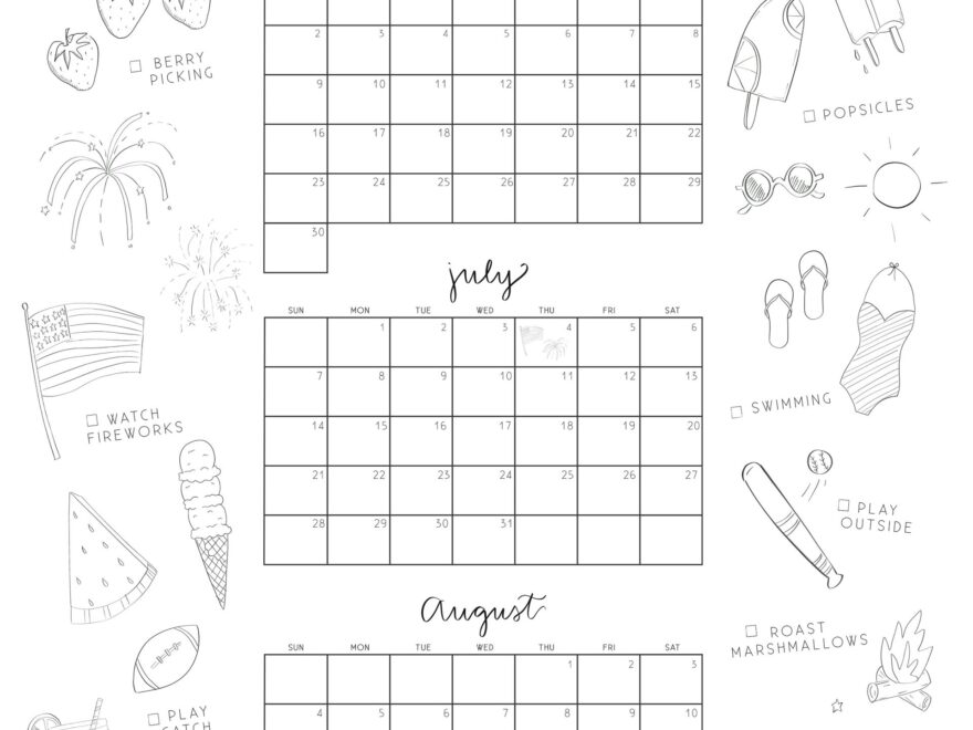 2025 Summer Calendar 8 Minute Classes