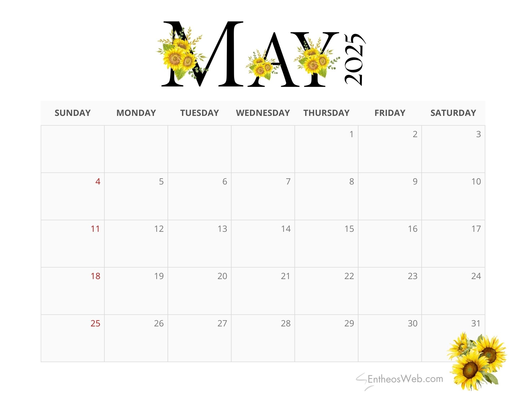 2025 Blank Calendar To Print