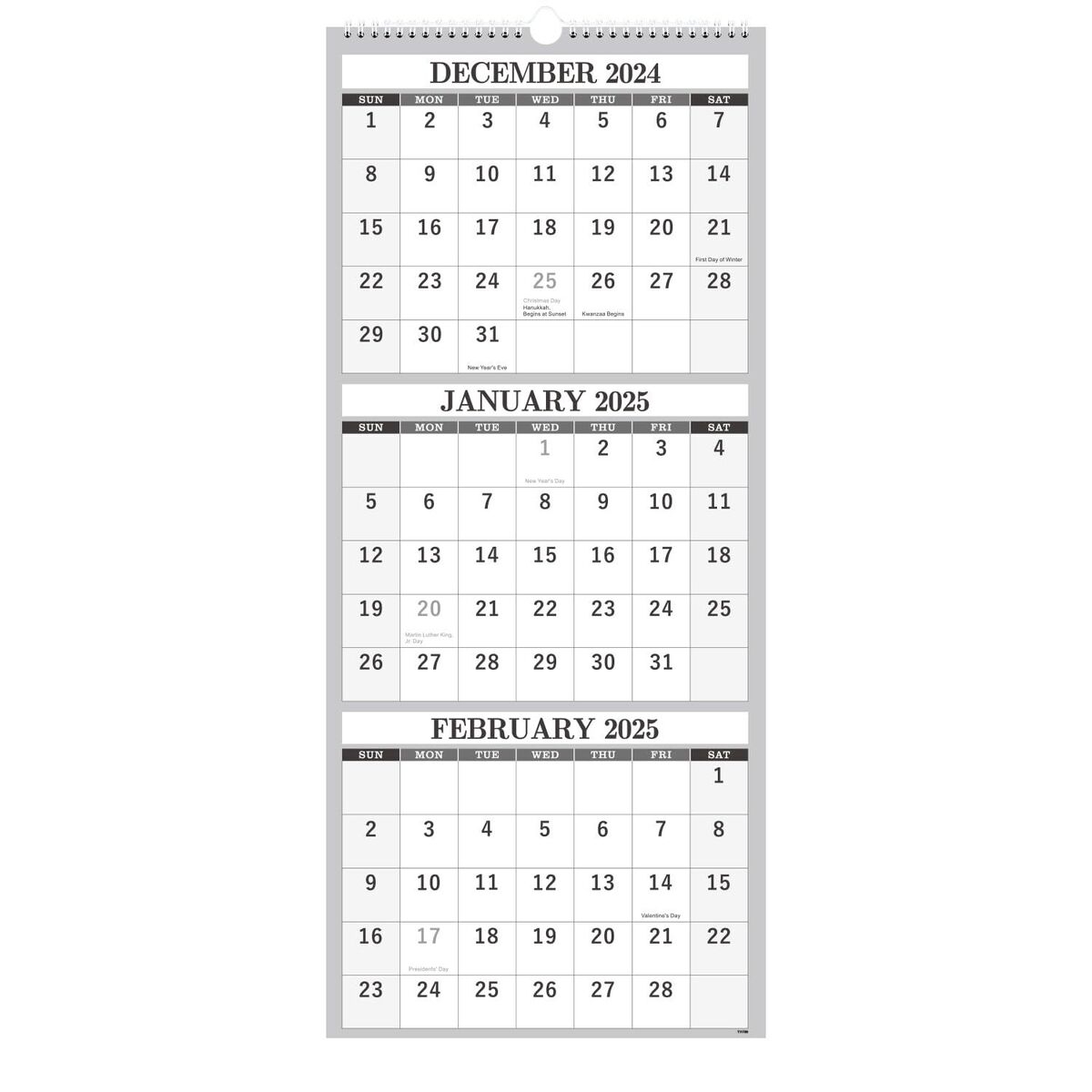2025 Wall Calendar 3 Month Calendar Vertical Display 3 Month Wall Calendar EBay