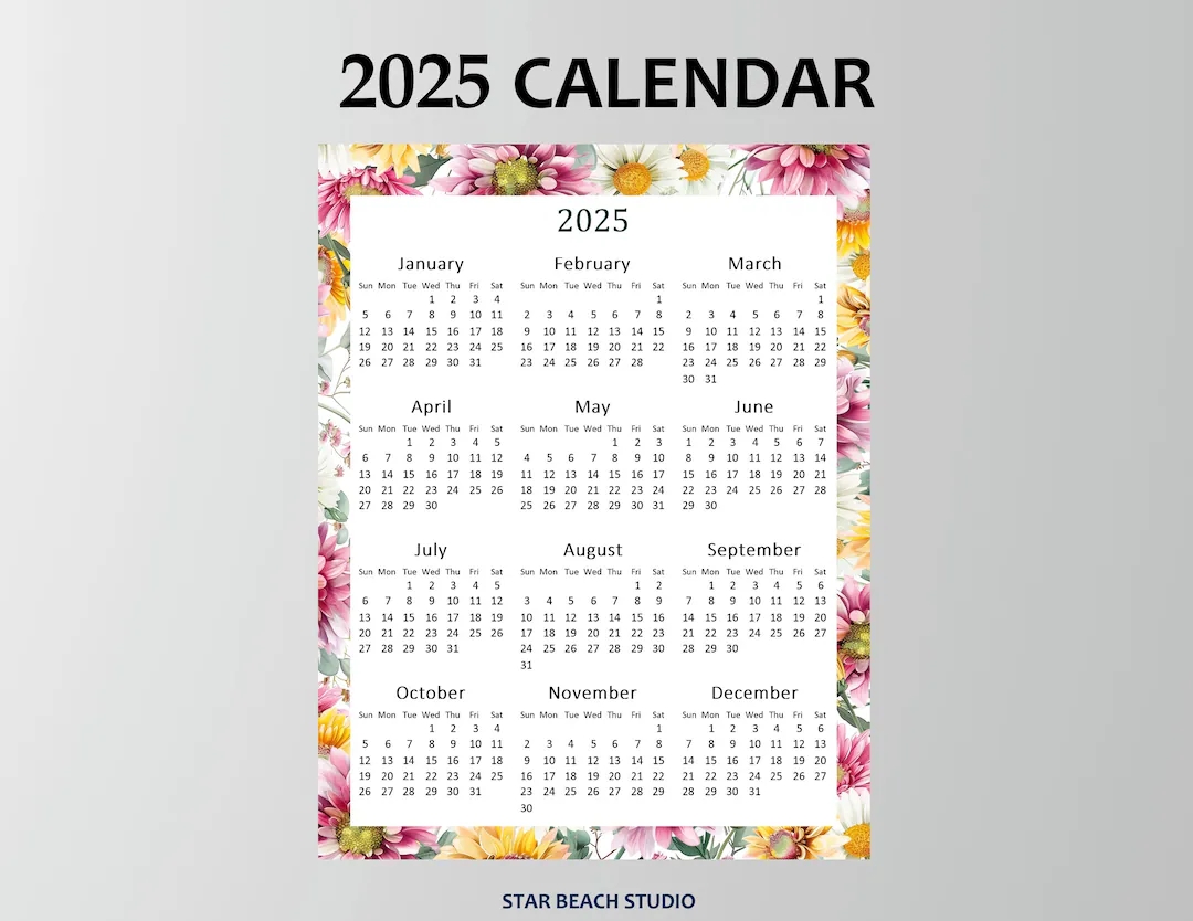 Blank Year Calendar 2025