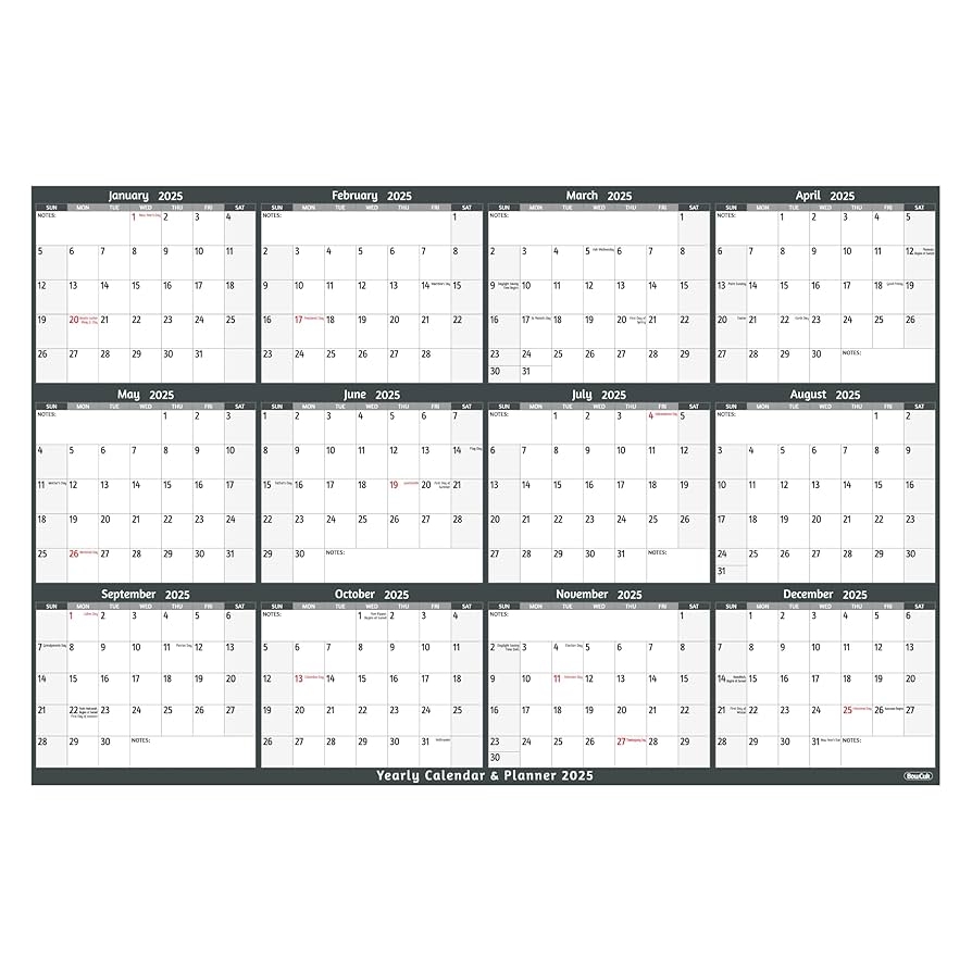 2025 Yearly Wall Calendar Large Yearly Calendar 2025 Jan 2025 Dec 2025 38 2 X 25 2 Open Large Wall Calendar 2025 Full Year Paper Calendar With Notes Thicker Paper Stickers Grey Amazon ca Office Products