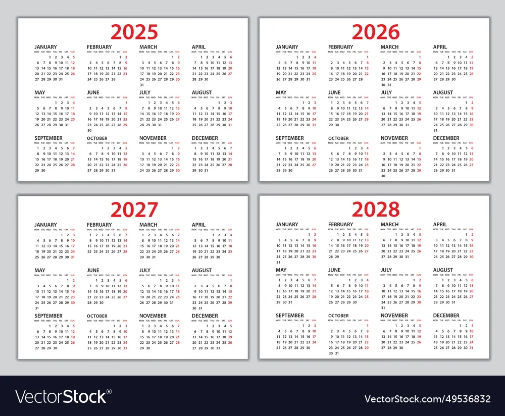 December Calendar 2025-2026