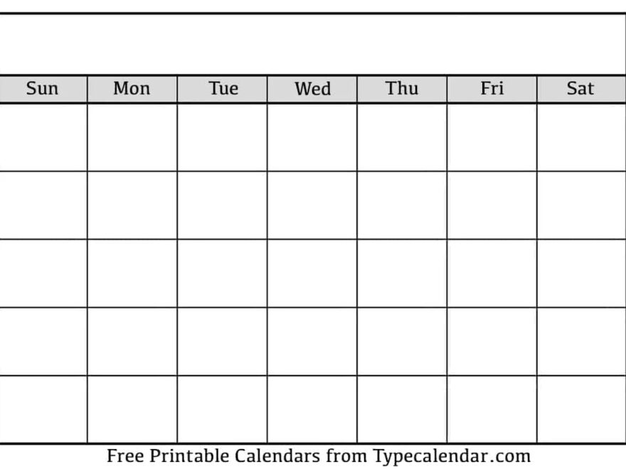 4 Free Printable Blank Calendars