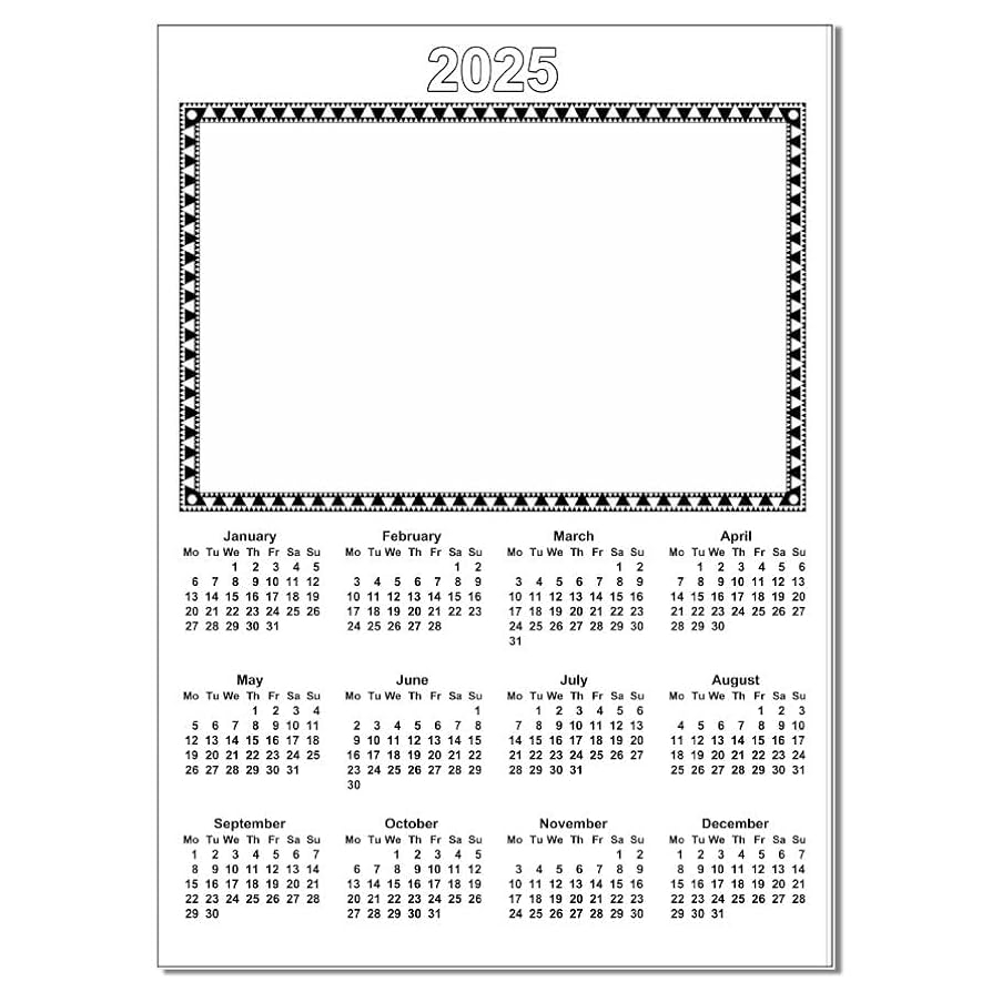 A4 Calendar Blanks 2025