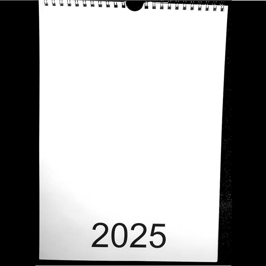 A4 Wire Bound 2025 Blank Calendar Planner White Amazon co uk Stationery Office Supplies