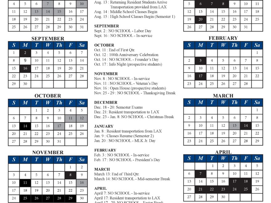 Academic Calendar Villanova Calendar