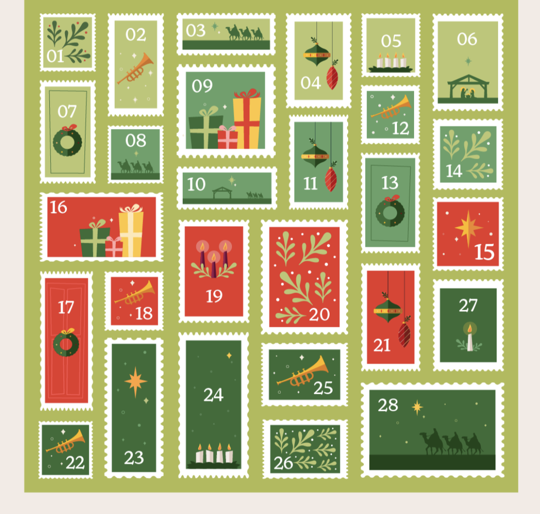 Advent 2025 Blank Calendar Printable