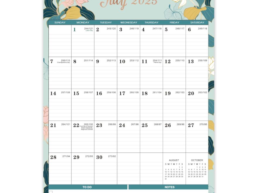 Amazon 2025 2026 Calendar Calendar 2025 2026 Wall July 2025 December 2026 17 X 12 18 Months With Julian Dates Engraved Floral Office Products