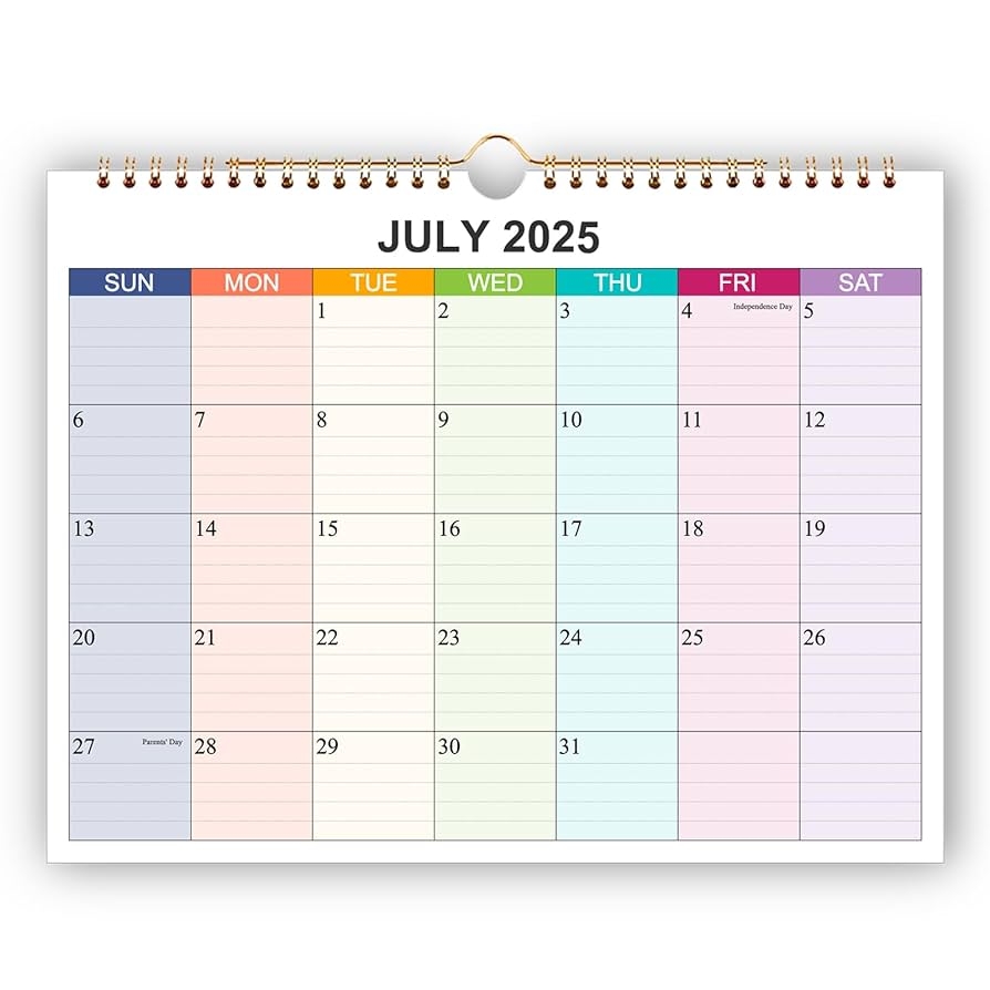 Amazon 2025 2026 Calendar Wall Calendar 2025 2026 Runs From July 2025 To December 2026 18 Months Calendar With Thick Paper For Planning And Organizing For Home Or Office 8 5 X 11 Inches Colorful Office Products