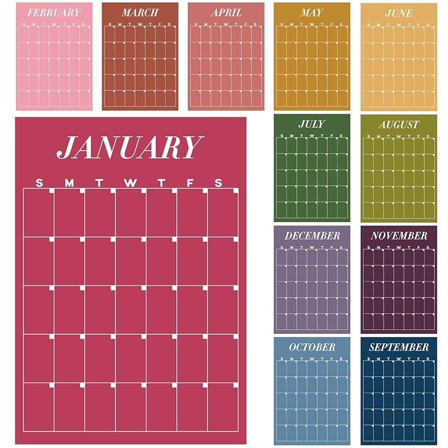 Amazon 2025 2026 Undated Large Wall Calendar Dry Ease 12 Month Reusable Calendar Blank Planner Yearly Planning New Year Christmas Gift For Office Home Classroom Classic 12 x16 Office Products
