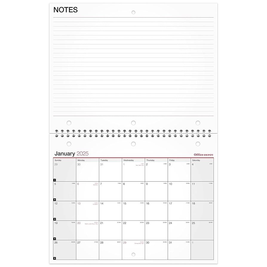Amazon 2025 Office Depot Monthly Wall Calendar 11 X 8 1 2 Traditional January 2025 To December 2025 OD301528 Office Products