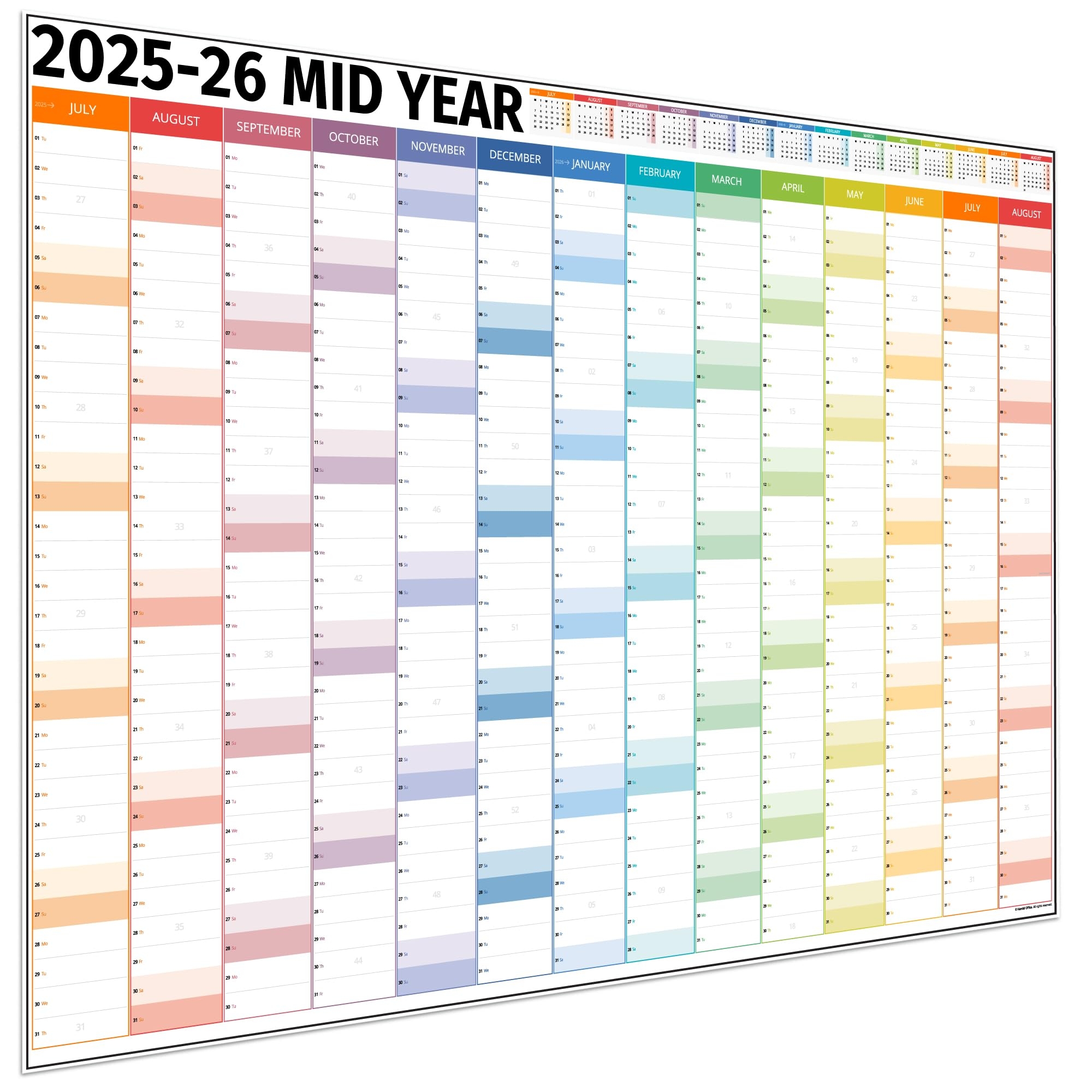 Amazon Academic Planner 2025 2026 Dry Erase Academic Wall Calendar 2025 2026 14 Month Office University Teacher School Year Calendar 2025 2026 Columns Edition Office Products
