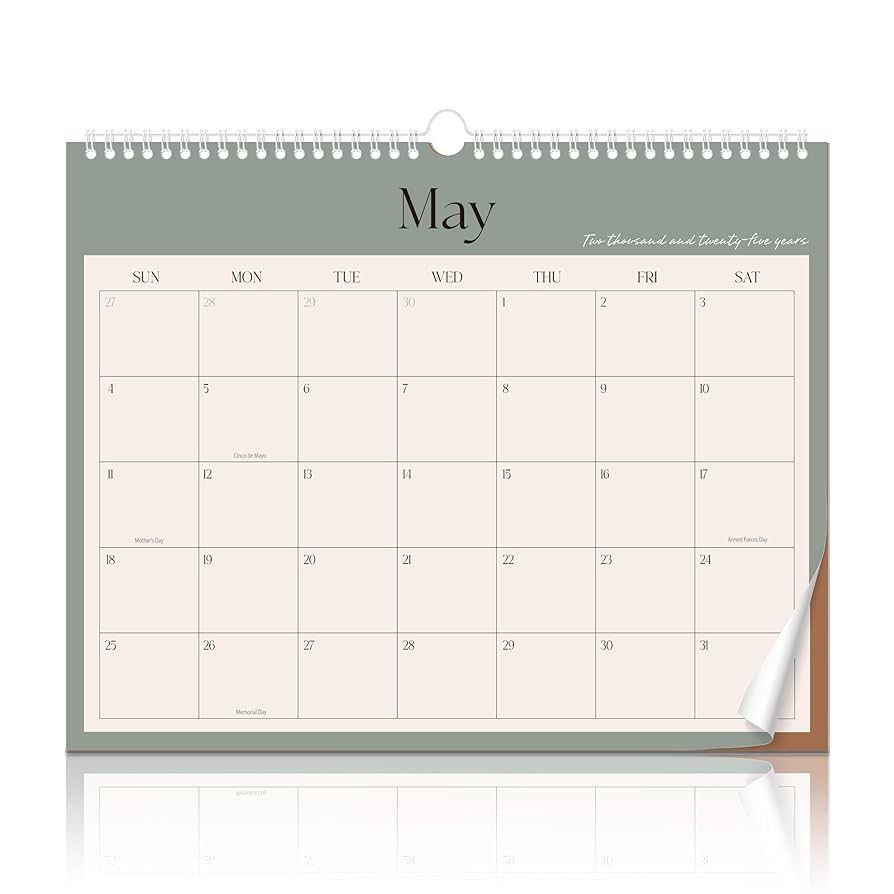 Amazon Aesthetic 2025 2026 Wall Calendar 20 Monthly Calendar From May 2025 To December 2026 13 7 X 11 Modern Horizontal Wall Hanging Calendar For Organizing Planning Office Products