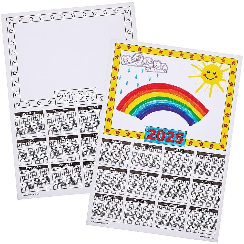 Amazon Baker Ross FN311 Calendar Blanks 2025 12 Pack DIY Craft Supplies For Kids Toys Games