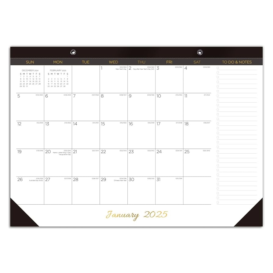 Amazon Desk Calendar 2025 12 Months From January 2025 To December 2025 17 X 12 Large Monthly Desk Pad Calendar For Planning Organizing Desktop Wall Calendars For Home School Office Office Products