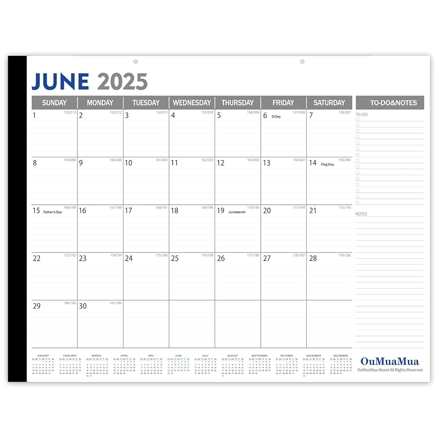 Amazon GuassLee Desk Calendar 2025 Large 22 x17 2025 2026 Desk Calendar School Year 19 Month From Jun 2025 To Dec 2026 Big Monthly Calendar With Julian Date Large Ruled Blocks For Office