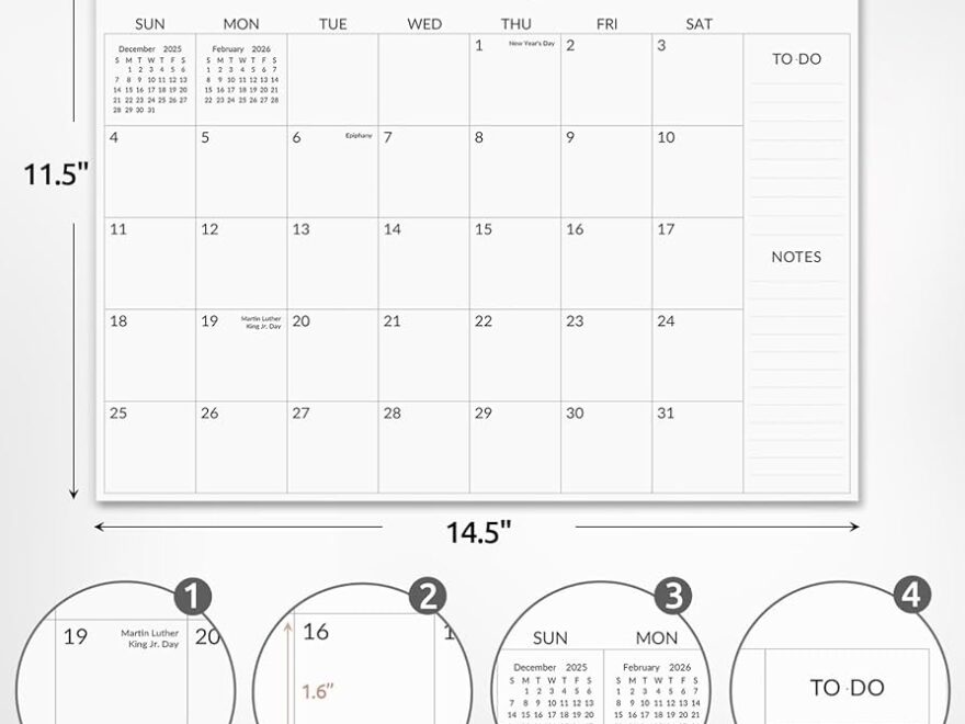 Amazon SKYDUE Wall Calendar 2025 2026 Jul 2025 To Dec 2026 18 Months 2025 2026 Wall Calendar With Planner Stickers 14 5 X 11 Black Office Products