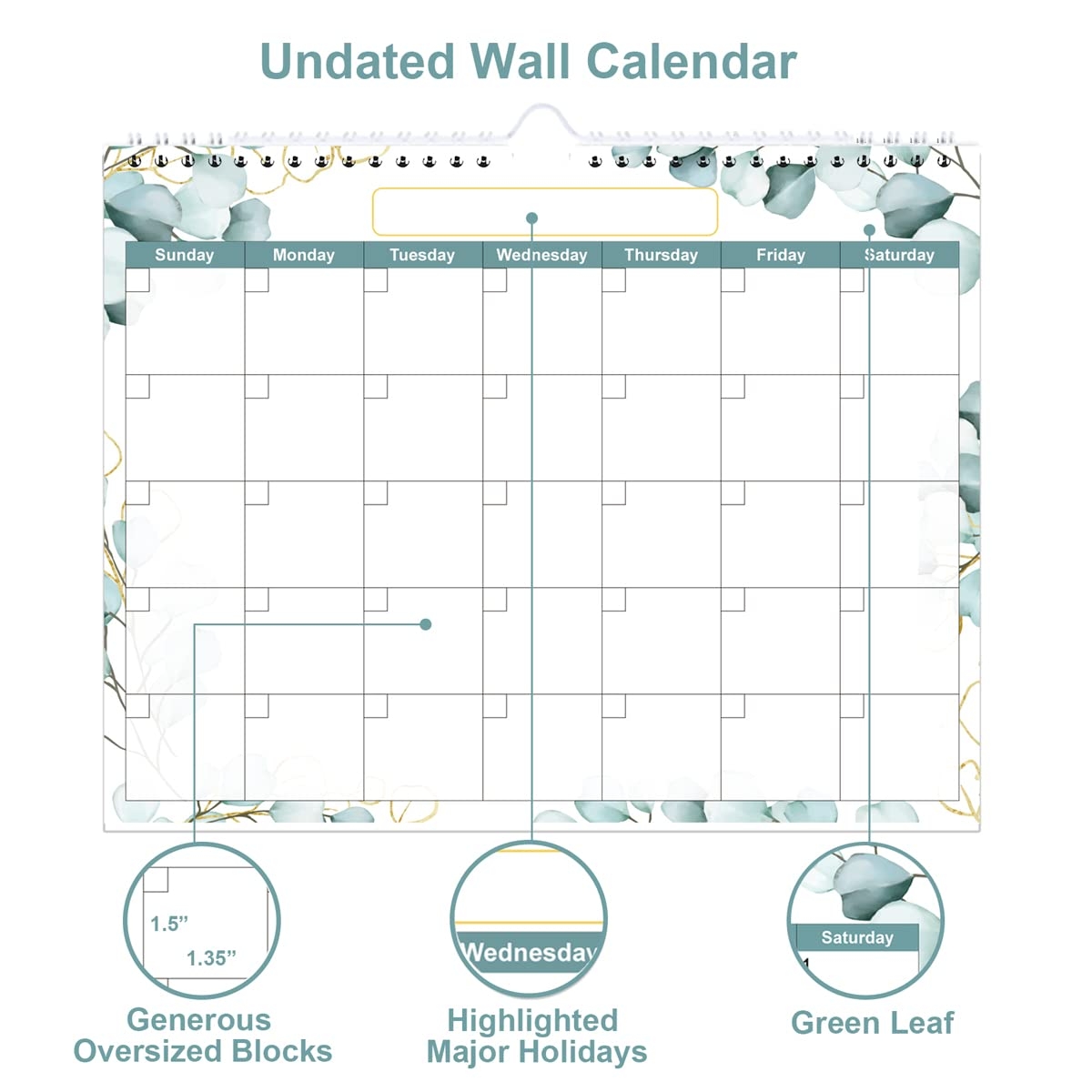 Blank Konthly Calendar 2025 With Holidays