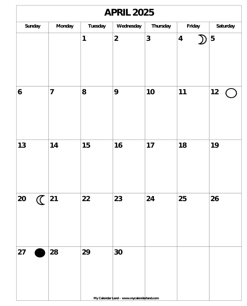 2025 Blank Calendars To Print