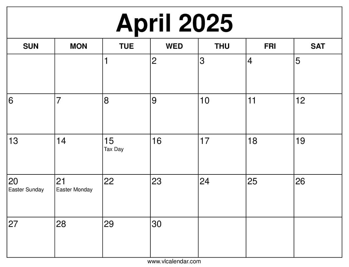 April 2025 Calendar Printable Templates Planning Guide
