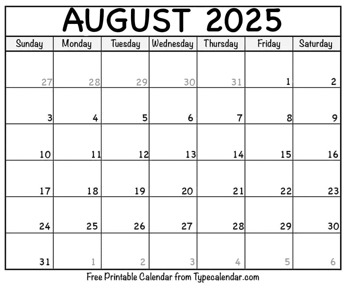 Blank 2025 Calendar Forms